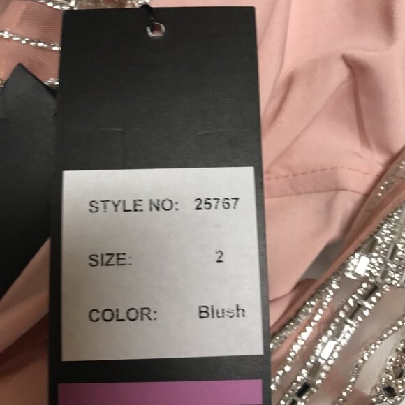 NWT La Femme 25767SC Jersey Prom Dress Blush Size 2 - Picture 7 of 7